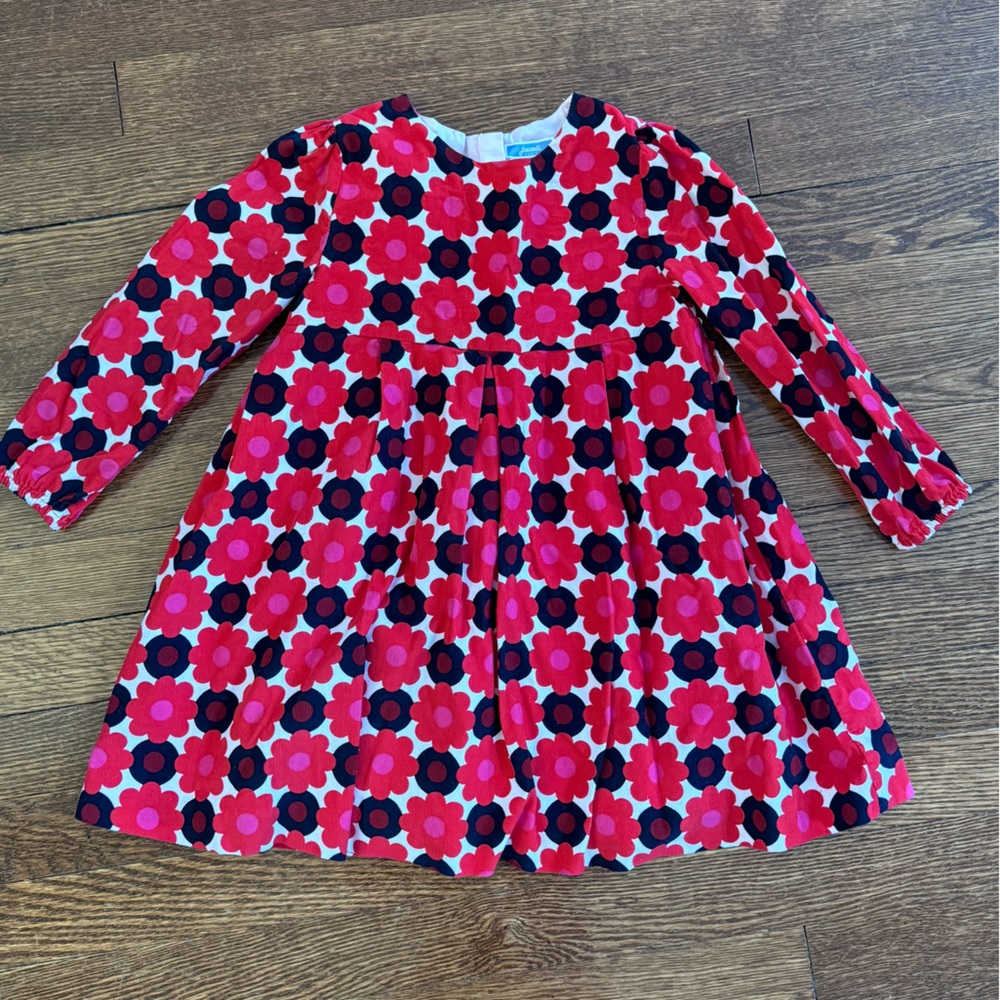 Jacadi Girls Corduroy floral print dress - size 5 years